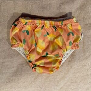 Green Sprouts Peach & Lemon Print Baby Swim Diaper 12 months